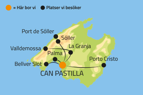 Geografisk karta ver Mallorca